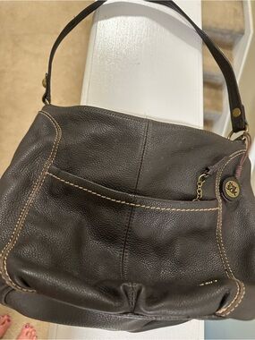 The Sak Rich Chocolate Brown Leather Hobo Bag with Contrast Stitching